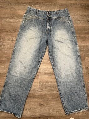 Marithe Francois Girbaud Men's Light Blue Relaxed Jeans 38x27